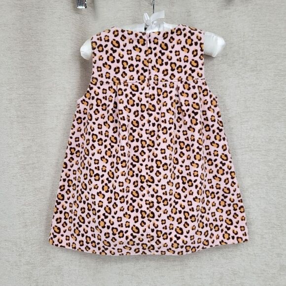 Gymboree Shift Dress Pink Leopard Velvet Cotton Girls Size Infant 18-24mo - Picture 2 of 9
